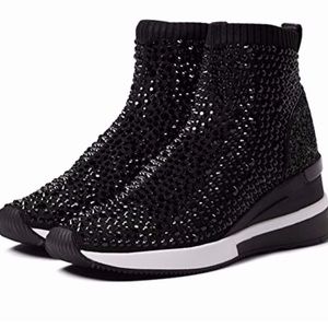 Michael Kors Skyler Stretch Knit Black Bootie Size 7 1/2